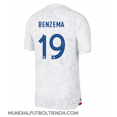Camiseta Francia Karim Benzema #19 Segunda Equipación Replica Mundial 2022 mangas cortas